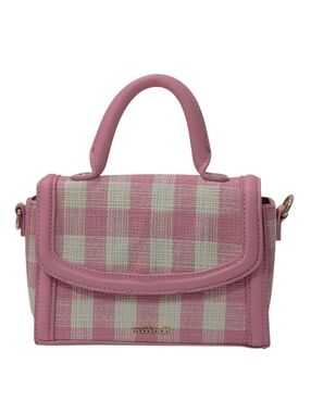 Madden Girl Pink and Cream Checkered Mini Bag